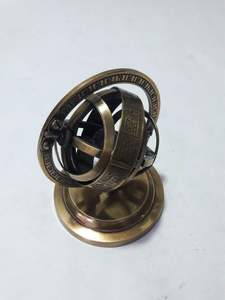 Desk Brass Armillary <b>Globe</b> with Wooden Base Antique Brass Engraved Armillary Sphere Astrolabe Maritime Nautical Collectible - Product Image 5