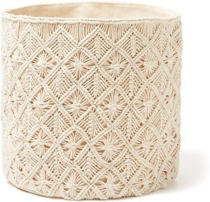 Venta al por mayor de algodón natural hecho a mano macramé cesta de diseño en decoración artística para tiendas de conveniencia de Isar International - Product Image 4