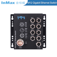 InMax Fabricant M12 commutateur 8 ports x-code En50155 véhicule de métro ferroviaire embarqué 48V 110V gigabit commutateur industriel robuste