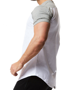 Precio barato logotipo personalizado suave transpirable de algodón jersey hombre jersey de gimnasio panel t camisa - Product Image 2