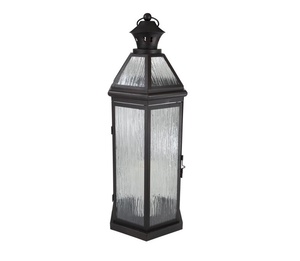 Juego de 3 linternas de vela de Pilar marrón con vidrio de Lava texturizado, modernas y Chic, hechas a mano, novedad - Product Image 6