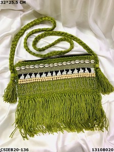 Designer Handloom Jute Coton Pochette À La Main Exclusive Style Décontracté Dames Sac À Bandoulière Tissé Avec Du Coton Et Jute - Product Image 2