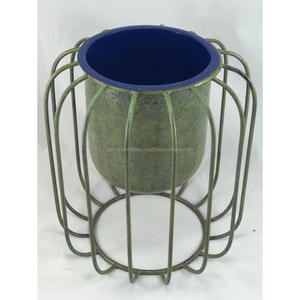 Iron Floor Rustic Boughpot <b>Large</b> <b>Planter</b> Eco-Friendly Durable 2L Capacity Home Outdoor Garden Decoration Colorful Patina Finish - Product Image 3