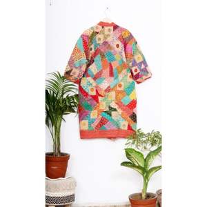 Kimono indien en coton Long Patchwork Kantha, robe de chambre Vintage fait à la main, manteau d'hiver pour femmes, vêtements de nuit - Product Image 6