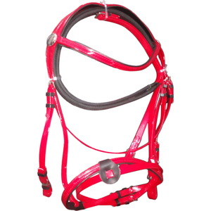 Se vende brida y riendas de PVC para caballo, color rojo, talla 8, para cob completo y shetland. - Product Image 1