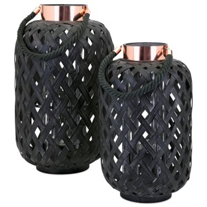 Hot Deal 2020 fait à la main personnalisé forme mur lanterne lampe bougie solaire Rechargeable tissé bambou décoration de la maison - Product Image 1