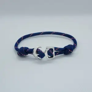 Nautical Anchor Bracelet - <b>Navy</b> & Sailor Paracord Wrap, Mens gift, Women Anklet, Seaman <b>Accessory</b>, Canal Boat Present, Skipper Y - Product Image 1