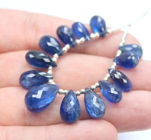 ลูกปัดเหลี่ยมเพชรพลอย kyanite รูปร่างหยดลูกปัดอัญมณีธรรมชาติ - Product Image 5