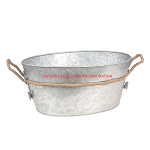 Nuevo diseño galvanizado FIESTA DE Navidad vino cubo de hielo bañera hecha a mano OEM proveedores - Product Image 1