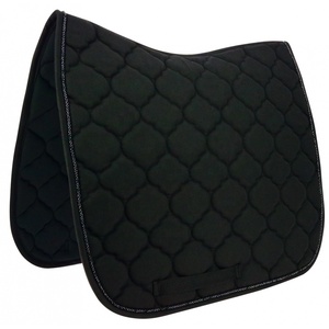 Noir Coton Dressage Selle Pad / Quilting Tapis De Selle-Tapis de Selle-Euro Cavall Tapis De Selle - Product Image 1