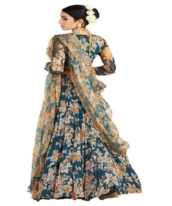 Georgette de moda bordado trabajo hecho a mano Lehenga Choli con blusa ropa tradicional personalizada precio al por mayor - Product Image 2