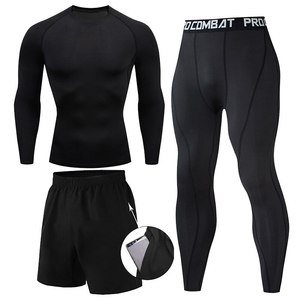 3 unids/set de los hombres de Yoga de manga larga conjunto de traje de gimnasio ropa elástica de baloncesto entrenamiento Fitness corriendo ropa deportiva - Product Image 6