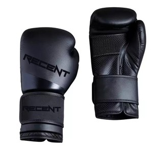 Gants de boxe personnalisés en cuir PU noir imperméable de 12 oz pour les arts martiaux, marque RECENT, taille universelle - Product Image 1