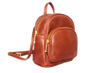 La última mochila Vintage de cuero genuino para mujer con cierre de cremallera estilos de moda para primavera invierno diseño de patrón de caramelo - Product Image 1
