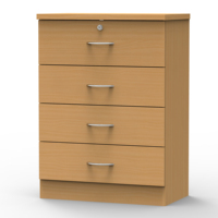 Commode à 4 tiroirs en bois multi-usages fabriquée en Malaisie, couleur personnalisée, mobilier de rangement contemporain pour salon