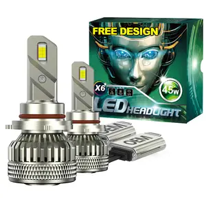 Best Selling in Kuwait X6 LED Headlight X6 H11 9005 90W 1850W CSP Super Bright Front LED Light for Cars