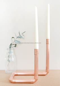 Candelero decorativo octágono de cobre alto, decoraciones navideñas para el hogar, soporte de Metal, forma de pilar de vidrio, número de modelo, centros de mesa - Product Image 5