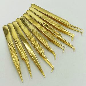 Stainless Steel Pointed Tip <b>Eyelash</b> <b>Extension</b> Tweezer <b>Kit</b> with Anti-Magnetic Design 10mm Length Private Label Makeup Tools - Product Image 4