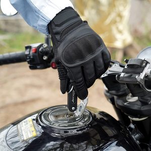 Guantes de cuero personalizados para motocicleta, de alta calidad, con protección de plástico moldeado duro para manos, para motoristas - Product Image 5