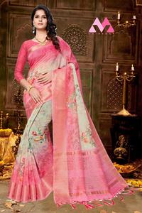 La plupart des tendances Festival porter coton Jacquard Saree avec chemisier pièce femmes indiennes portent Sari pas cher bas prix en gros vêtement - Product Image 4