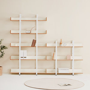 Bibliothèque en bois et métal style français, mobilier minimaliste et moderne, bibliothèque basse, pour salon, chambre d'enfant, maison, bureau - Product Image 5