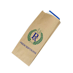 Sac en papier kraft blanc biodégradable écologique avec logo imprimé personnalisé voyage aérien imprimé flexo SOS Prescription maladie médicale - Product Image 5