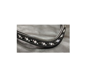 <b>Hot</b> Fix Red White Pink Combination <b>Stone</b> Decorative Brow Band With Crystal <b>Hot</b> Fix Rhinestones Black Genuine Leather Brow Band - Product Image 3