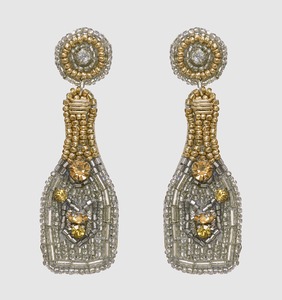 Boucles d'oreilles brodées de perles de graine de bouteille de vin faites à la main pour femmes et filles avec perle, fêtes de mariage principales, usage domestique, Inde directe - Product Image 4