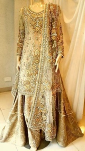Designer chic indien pakistanais Kameez Lehenga-Robe de mariée avec broderie lourde Zardozi 2019 - Product Image 2