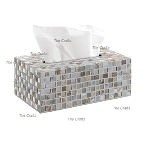 Boîte à mouchoirs en bois de dernière conception avec travail en nacre Vaisselle de qualité supérieure Boîte à mouchoirs en serviettes - Product Image 4