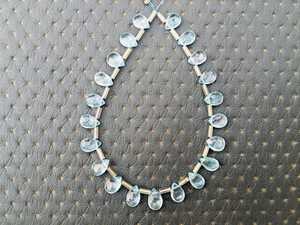 21-Piece Set of High Quality Natural <b>Blue</b> Topaz Faceted Pear Shape Briolette Beads Unique for Jewelry Bracelets & Necklaces - Product Image 4