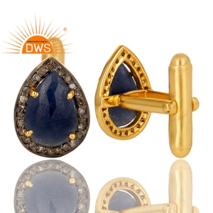 Colgante de plata de ley 925 con piedras preciosas de zafiro azul, joyería de plata - Product Image 3
