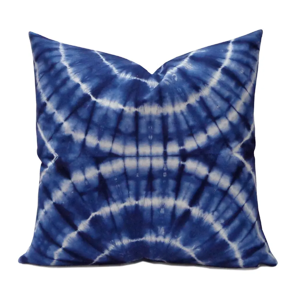 Hand dyed indigo zipper finish cotton sofa cushions cover
