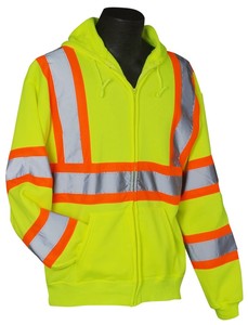 Sudadera con capucha Softshell DE SEGURIDAD reflectante de alta visibilidad, calentador de tráfico, ropa de trabajo de seguridad, uniforme con cremallera, camisa elegante - Product Image 3