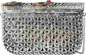 ที่กำหนดเองทำด้วยมือขัดสูงที่สวยงามที่กำหนดเองแม่ของมุกกระเป๋าถือแฟชั่นสำหรับผู้หญิงจากอินเดีย, - Product Image 3