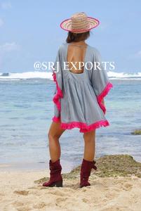 Mejor venta mar playa Kaftan vestido de baño bordado con flecos en el Bajo Sexy Resort cubierta disponibles a un precio asequible. - Product Image 4