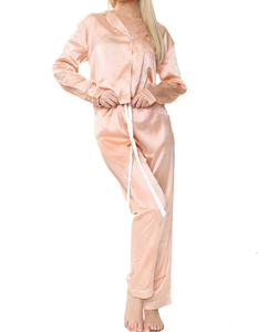 Ensemble de luxe en Satin pour femmes, chemise de nuit, Pyjama uni, vêtements de nuit en soie, vente en gros, collection - Product Image 3