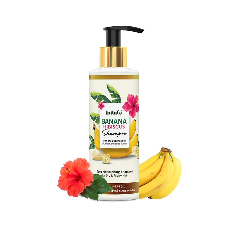 Kein Ammoniak Indalo Haar Hibiskus Bananen Shampoo Tief feuchtigkeit spendendes trockenes und krauses Haar Shampoo