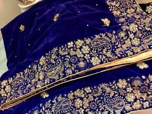 Chal de terciopelo con bordado pesado, bonito chal de invierno, 2023 - Product Image 4