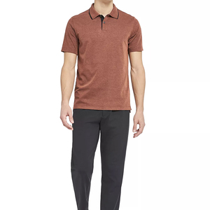 Chemise pour homme sur mesure OEM, couleur unie marron, anti-rides, tissu jersey 100% coton, coupe ajustée, séchage rapide - Product Image 2