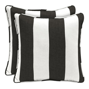 Funda de Cojín para Exteriores, Tamaño Personalizado, Rayas Blancas y Negras, Funda de Almohada Duradera, Repuestos para <span class=keywords><strong>Cojines</strong></span> de Patio - Product Image 2