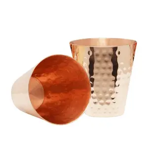 Großhandel Pure Hammered Copper Schnaps glas 50ml ( 2oz ) Solid Copper Cups für Bier, Whisky, Wodka Geschenk idee