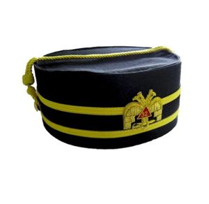 Gorro de corona masónica de 3rd grados, sombrero de copa escocesa púrpura, bulón bordado a mano - Product Image 4