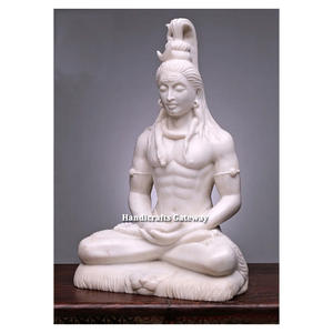 Statue de méditation en marbre blanc, Statue de Shiv - Product Image 1