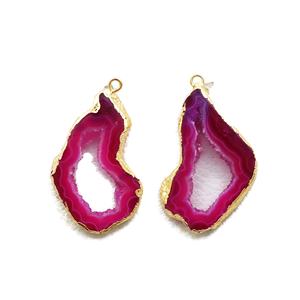 Conectores de pendientes para mujer, piezas de joyería chapadas en oro, componentes de Geoda, nuevos, venta al por mayor - Product Image 1