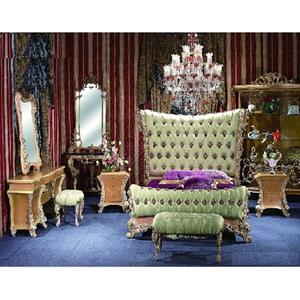 Ensemble de chambre à coucher en bois de teck, luxueux, en bois massif, sculpté, King Size - Product Image 1