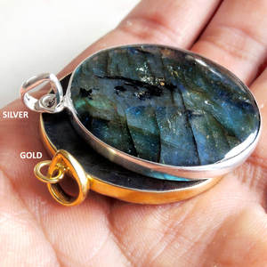 Colgante de cobre con diseño de flor de labradorita para hombre, collar de lujo con diseño de flor de labradorita, con diseño de lobo - Product Image 2