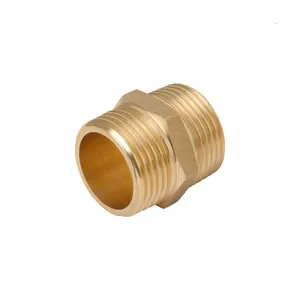 Loodvrij Messing Hex Tepel Zeshoekige Gelijk Verminderde Tepel Rechte Adapter Fitting Nikkel Sanitair Sanitair Fittings