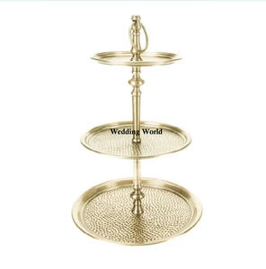 Soporte de pastel de Metal pulido brillante Soporte de pastel de diseñador hecho a mano de alta calidad Soporte de pastel de lujo superventas superior redondo - Product Image 2