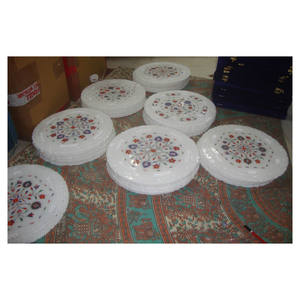 Customized Inlay Design And Carved Marble Decoration Plate - Product Image 1